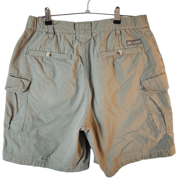 Columbia Mens Olive Green 100% Cotton Cargo Hiking Short Size 34 - Picture 2 of 11
